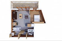 Les Balcons de Val Thorens Spa - 2-kamer apt. voor max. 2 pers. - map